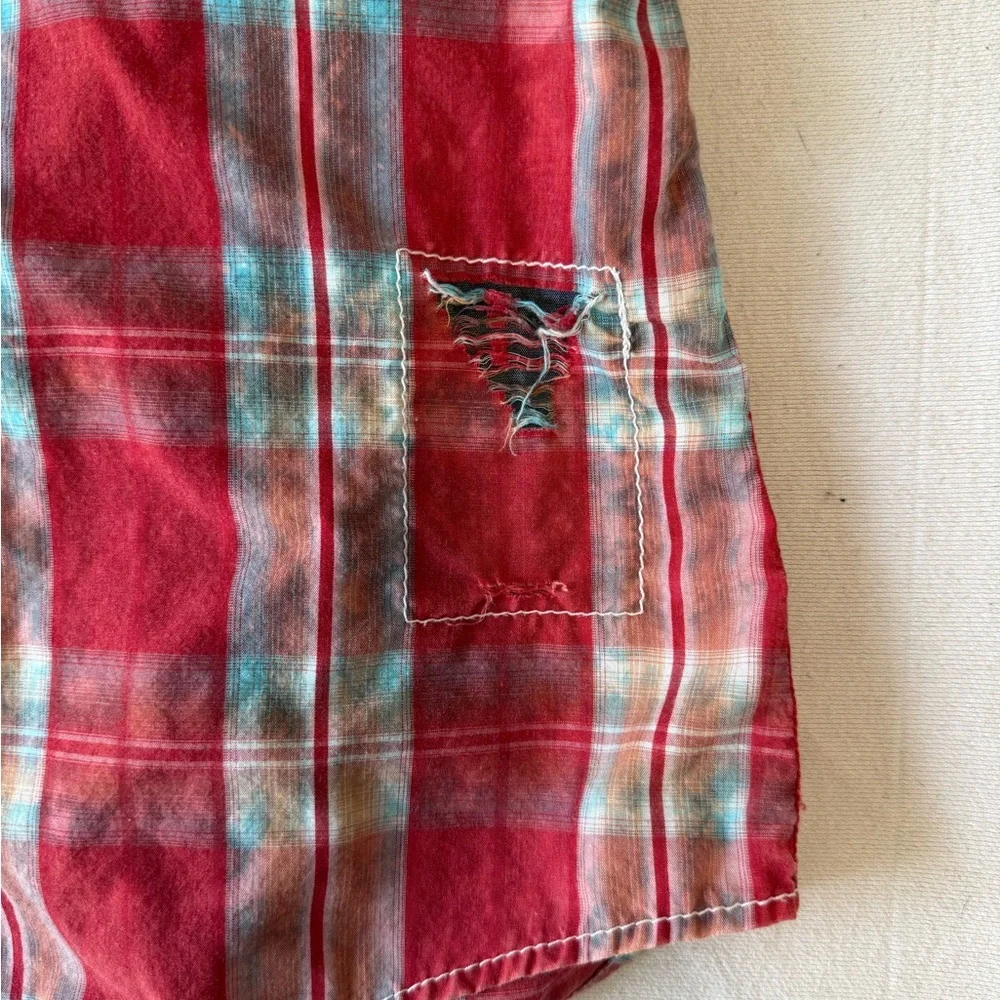 BKE Vintage Red‎ and Blue Plaid Shirt